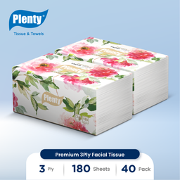 [PLFT-522NN] PLENTY PREMIUM 3PLY FACIAL TISSUE 180`S FSC MIX 70% (TW1)