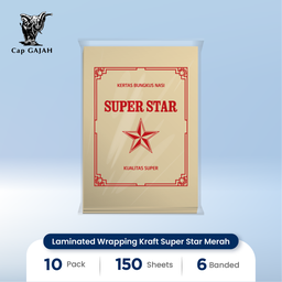 [6B-00004] Laminated Wrapping Kraft Super Star Merah HS Code LWK (in sheet) : 4810.99.90