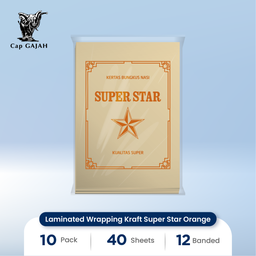 [6B-00006] Laminated Wrapping Kraft Super Star Orange HS Code LWK (in sheet) : 4810.99.90