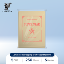 [6B-00011] Laminated Wrapping Kraft Super Star Pink HS Code LWK (in sheet) : 4810.99.90
