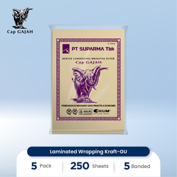 [2B-00037] Laminated Wrapping Kraft-GU @ 25 pack @ 250 sh HS Code LWK (in sheet) : 4810.99.90